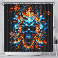 Flame Skull Shower Curtain When I Was Born The Devil Said Ohh Shit Competition