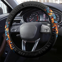 Flame Skull Steering Wheel Cover When I Was Born The Devil Said Ohh Shit Competition - Wonder Print Shop