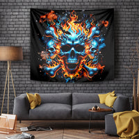 Flame Skull Tapestry When I Was Born The Devil Said Ohh Shit Competition - Wonder Print Shop