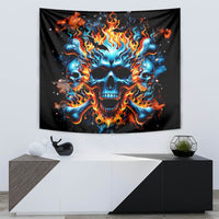 Flame Skull Tapestry When I Was Born The Devil Said Ohh Shit Competition - Wonder Print Shop