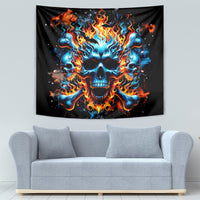 Flame Skull Tapestry When I Was Born The Devil Said Ohh Shit Competition - Wonder Print Shop