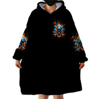 Flame Skull Wearable Blanket Hoodie When I Was Born The Devil Said Ohh Shit Competition - Wonder Print Shop