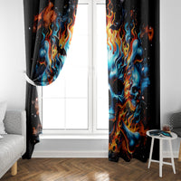 Flame Skull Window Curtain When I Was Born The Devil Said Ohh Shit Competition - Wonder Print Shop
