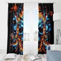 Flame Skull Window Curtain When I Was Born The Devil Said Ohh Shit Competition - Wonder Print Shop
