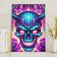 Thunder Skull Canvas Wall Art Love Me Like My Demons Do - Wonder Print Shop