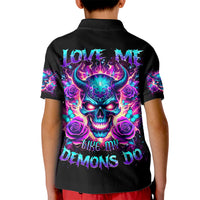 Thunder Skull Kid Polo Shirt Love Me Like My Demons Do - Wonder Print Shop