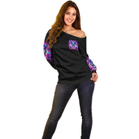 Thunder Skull Off Shoulder Sweater Love Me Like My Demons Do - Wonder Print Shop