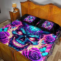 Thunder Skull Quilt Bed Set Love Me Like My Demons Do - Wonder Print Shop