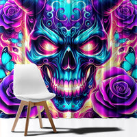 Thunder Skull Window Curtain Love Me Like My Demons Do - Wonder Print Shop