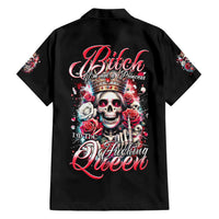 Queen Skull Family Matching Short Sleeve Bodycon Dress and Hawaiian Shirt Bitch I'm Not A Princess I'm The Fucking Queen - Wonder Print Shop