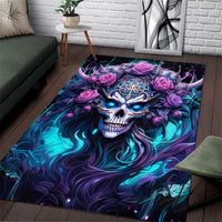 Rose Skull Area Rug I'm Never Alone My Demons Are With Me 24/7 - Wonder Print Shop
