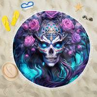 Rose Skull Beach Blanket I'm Never Alone My Demons Are With Me 24/7 - Wonder Print Shop