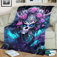 Rose Skull Blanket I'm Never Alone My Demons Are With Me 24/7