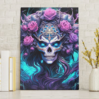 Rose Skull Canvas Wall Art I'm Never Alone My Demons Are With Me 24/7 - Wonder Print Shop