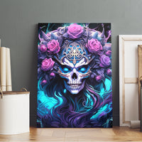 Rose Skull Canvas Wall Art I'm Never Alone My Demons Are With Me 24/7 - Wonder Print Shop