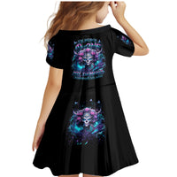 Rose Skull Family Matching Mermaid Dress and Hawaiian Shirt I'm Never Alone My Demons Are With Me 24/7 - Wonder Print Shop