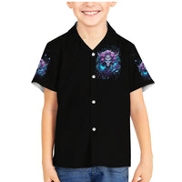 Rose Skull Family Matching Mermaid Dress and Hawaiian Shirt I'm Never Alone My Demons Are With Me 24/7 - Wonder Print Shop