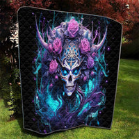 Rose Skull Quilt I'm Never Alone My Demons Are With Me 24/7 - Wonder Print Shop