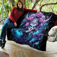 Rose Skull Quilt I'm Never Alone My Demons Are With Me 24/7 - Wonder Print Shop