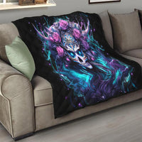 Rose Skull Quilt I'm Never Alone My Demons Are With Me 24/7 - Wonder Print Shop