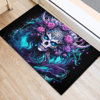 Rose Skull Rubber Doormat I'm Never Alone My Demons Are With Me 24/7 - Wonder Print Shop
