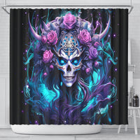 Rose Skull Shower Curtain I'm Never Alone My Demons Are With Me 24/7