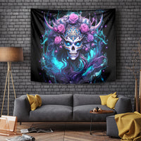 Rose Skull Tapestry I'm Never Alone My Demons Are With Me 24/7 - Wonder Print Shop