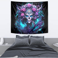 Rose Skull Tapestry I'm Never Alone My Demons Are With Me 24/7 - Wonder Print Shop