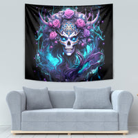 Rose Skull Tapestry I'm Never Alone My Demons Are With Me 24/7 - Wonder Print Shop