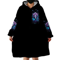 Rose Skull Wearable Blanket Hoodie I'm Never Alone My Demons Are With Me 24/7 - Wonder Print Shop