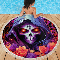 Rose Skull Beach Blanket F Bomb Mom I Sprinkle That Shit Like Confetti - Wonder Print Shop