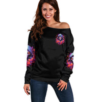 Rose Skull Off Shoulder Sweater F Bomb Mom I Sprinkle That Shit Like Confetti - Wonder Print Shop
