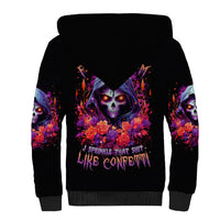 Rose Skull Sherpa Hoodie F Bomb Mom I Sprinkle That Shit Like Confetti - Wonder Print Shop