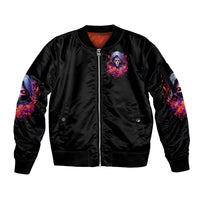 Rose Skull Sleeve Zip Bomber Jacket F Bomb Mom I Sprinkle That Shit Like Confetti - Wonder Print Shop