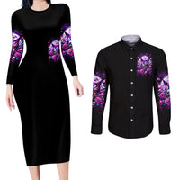 Rose Wolf Couples Matching Long Sleeve Bodycon Dress and Long Sleeve Button Shirt I May Not Be Perfect But At Least I'm Not You - Wonder Print Shop