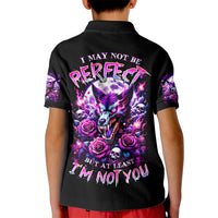 Rose Wolf Kid Polo Shirt I May Not Be Perfect But At Least I'm Not You - Wonder Print Shop