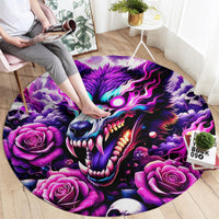 Rose Wolf Round Carpet I May Not Be Perfect But At Least I'm Not You