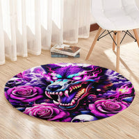 Rose Wolf Round Carpet I May Not Be Perfect But At Least I'm Not You