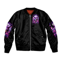 Rose Wolf Sleeve Zip Bomber Jacket I May Not Be Perfect But At Least I'm Not You - Wonder Print Shop