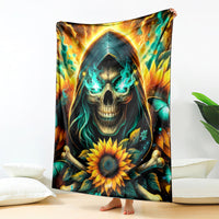 Sunflower Skull Blanket I'm Blunt Because God Rolled Me That Way