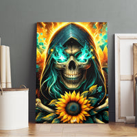 Sunflower Skull Canvas Wall Art I'm Blunt Because God Rolled Me That Way - Wonder Print Shop
