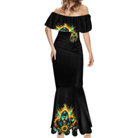 Sunflower Skull Mermaid Dress I'm Blunt Because God Rolled Me That Way - Wonder Print Shop