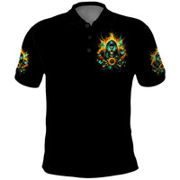 Sunflower Skull Polo Shirt I'm Blunt Because God Rolled Me That Way - Wonder Print Shop
