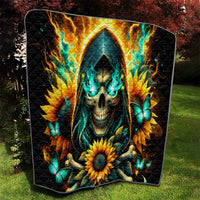 Sunflower Skull Quilt I'm Blunt Because God Rolled Me That Way - Wonder Print Shop