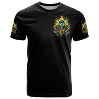 Sunflower Skull T Shirt I'm Blunt Because God Rolled Me That Way - Wonder Print Shop