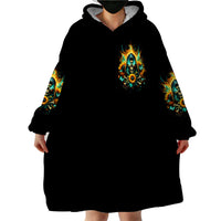 Sunflower Skull Wearable Blanket Hoodie I'm Blunt Because God Rolled Me That Way - Wonder Print Shop