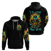 Sunflower Skull Zip Hoodie I'm Blunt Because God Rolled Me That Way - Wonder Print Shop