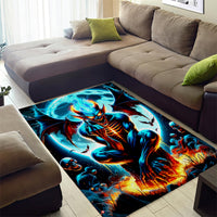 Devil Skull Area Rug One Day I'm Gonna Just Say And Let My Demons Out Play - Wonder Print Shop