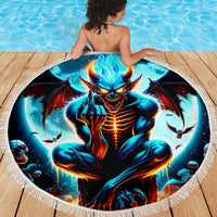 Devil Skull Beach Blanket One Day I'm Gonna Just Say And Let My Demons Out Play - Wonder Print Shop