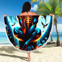 Devil Skull Beach Blanket One Day I'm Gonna Just Say And Let My Demons Out Play - Wonder Print Shop